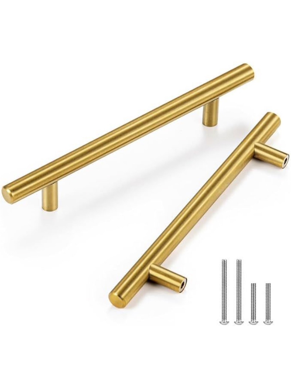 Modern Gold Bar Cabinet Pulls - Set of 2